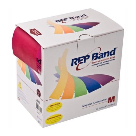 Fabrication Enterprises REP Band Latex Free Exercise Band, Plum, 50 Yard Roll/Box 10-1093